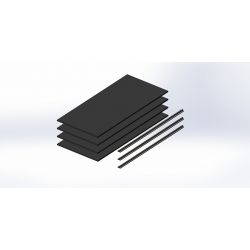 Kit plancher 1,63 m composé de 4 panneaux polyéthylène de 1630x742 + 3 jonction plancher de 1630