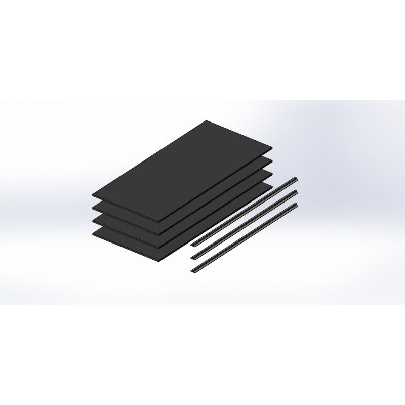 Kit plancher 1,63 m composé de 4 panneaux polyéthylène de 1630x742 + 3 jonction plancher de 1630
